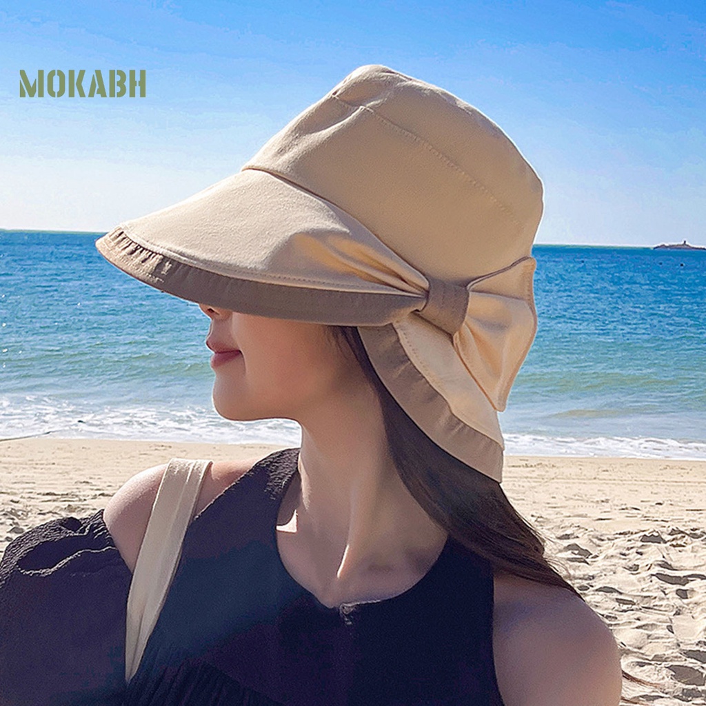 Nón Tai Bèo Vành Rộng Thoáng Khí Màu Sắc Tương Phản Thời Trang Mùa Hè Cho Nữ