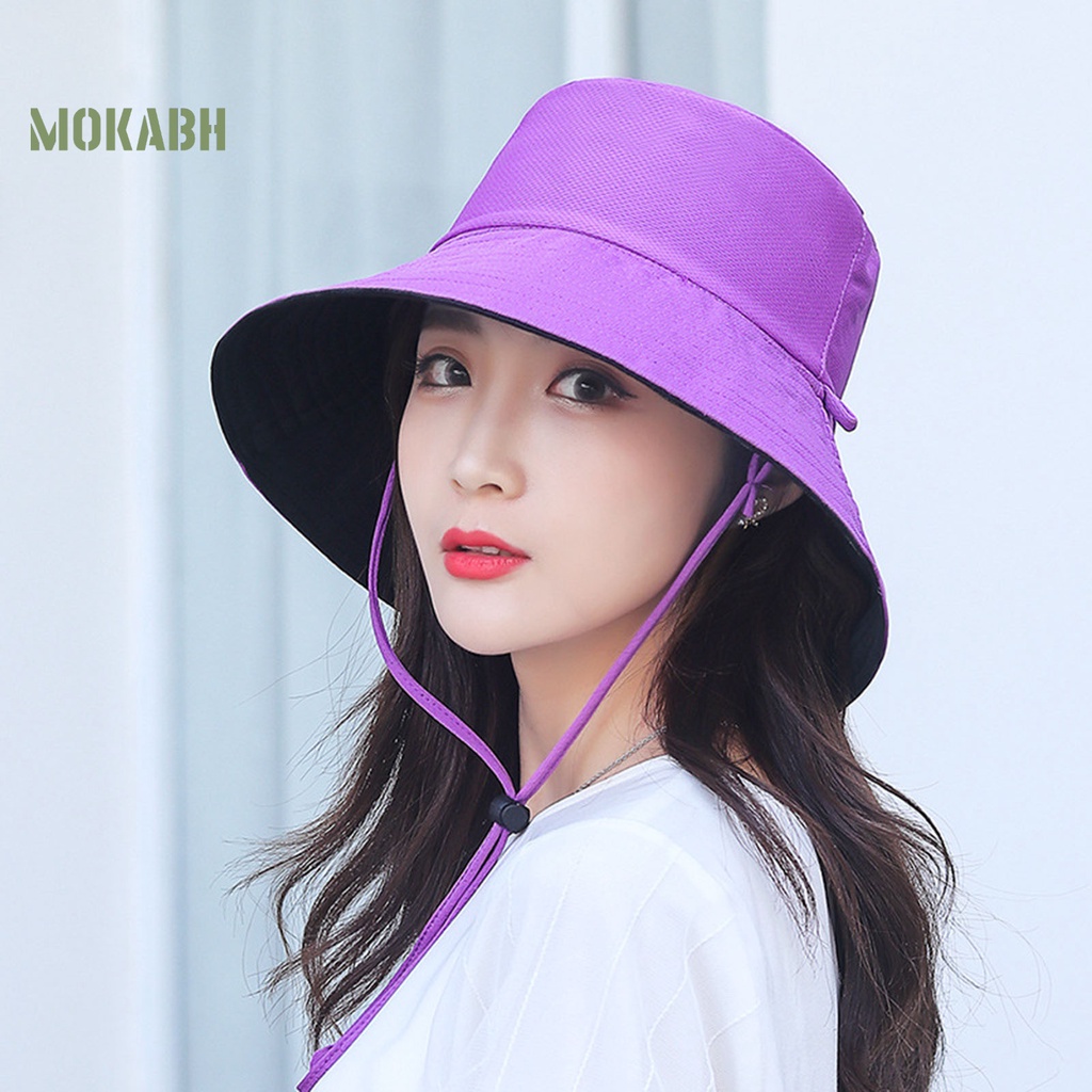 Nón Vành Tròn Màu Trơn Chống Tia UV Thời Trang Mùa Hè Cho Nữ