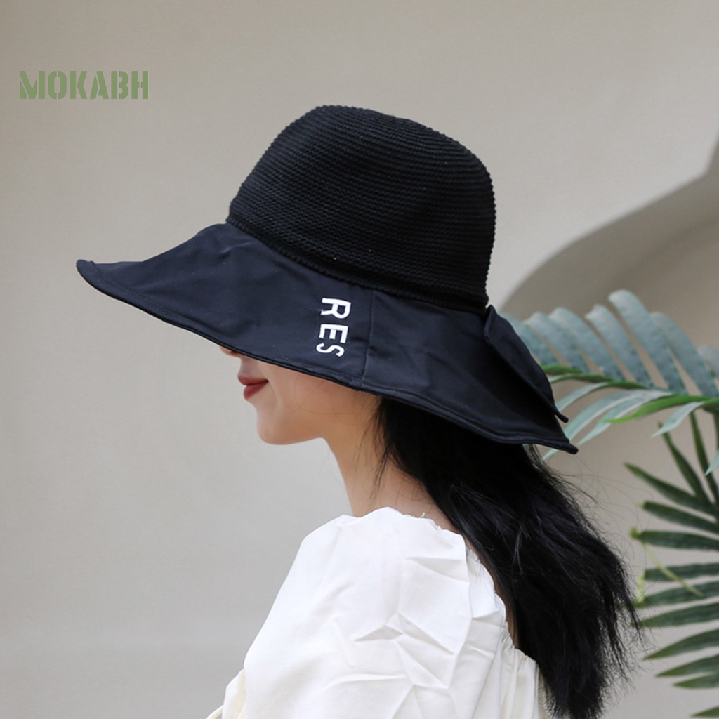 [Mok Abh] Mũ Rộng Vành Mềm Mại Thoáng Khí Tiết Kiệm Không Gian Có Thể Giặt Được Dành Cho Nữ