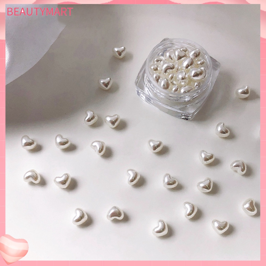 1 Hộp Phụ Kiện Trang Trí Móng Tay Nghệ Thuật Hình Trái Tim Màu Sắc Tươi Sáng Lấp Lánh