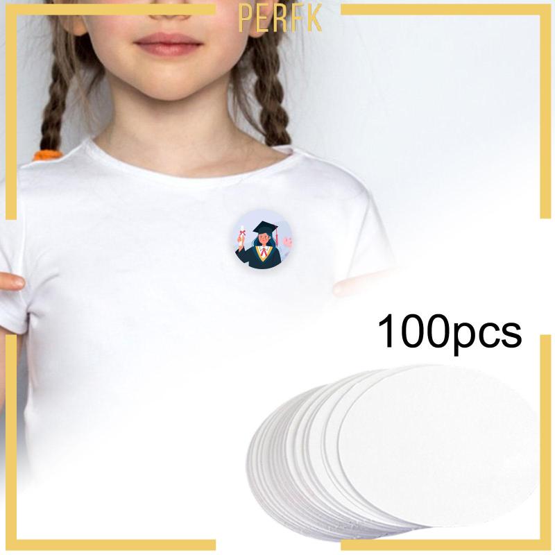 Set 100 Thẻ Tròn Trơn Dùng Làm Huy Hiệu Cài Áo