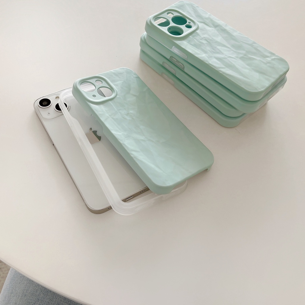 Ốp Điện Thoại Nhựa PC Cứng Chống Sốc Màu Xanh Bạc Hà Đơn Giản Cho iPhone 14 13 12 11 PRO MAX