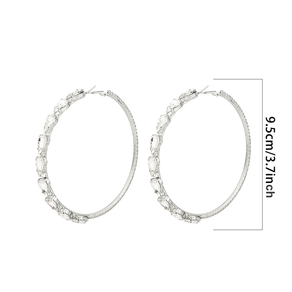 1 Đôi Bông Tai Hình Tròn Lớn Màu Sáng