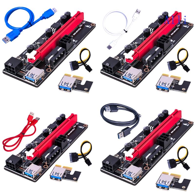 Card Mở Rộng PCI-E 009S PCI Cho Express 1X Sang 16X Cáp 6Pin USB 15Pin - SATA Po