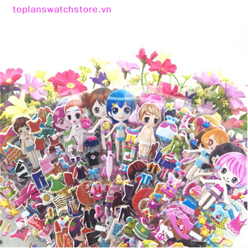 Set 5 Tấm Hình Dán 3D Trang Trí Quần Áo Cho Bé Gái