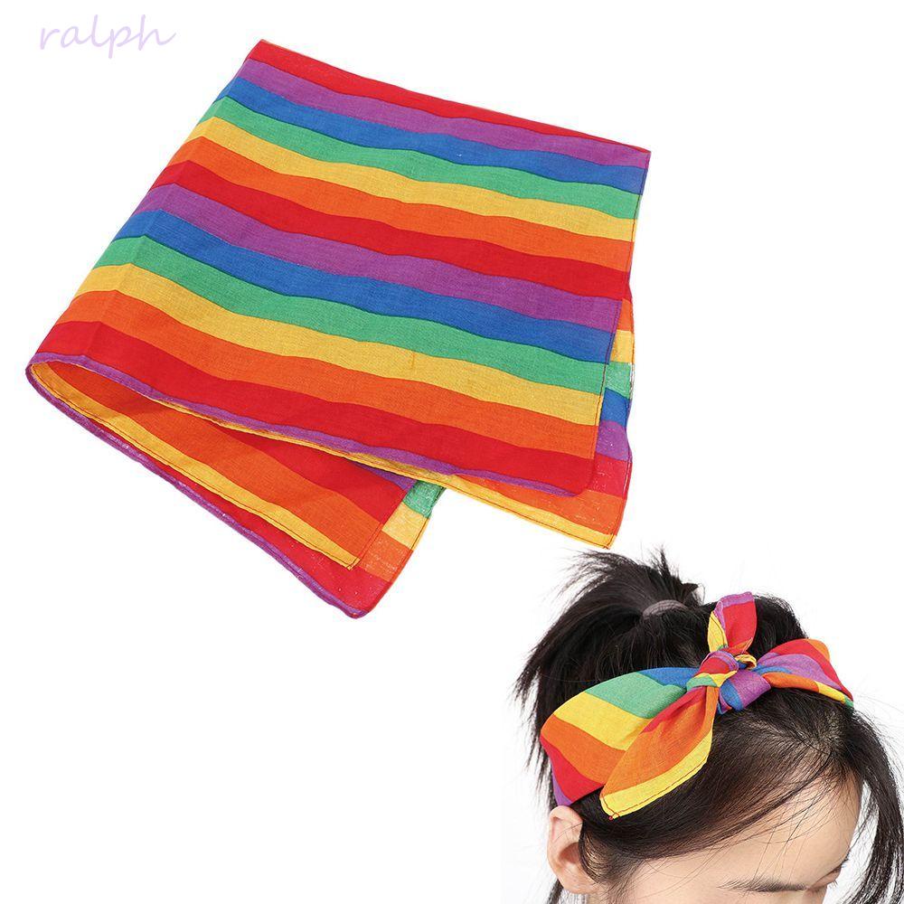 Băng Đô Bandanas Thấm Hút Mồ Hôi Đa Năng Màu Cầu Vồng DIY
