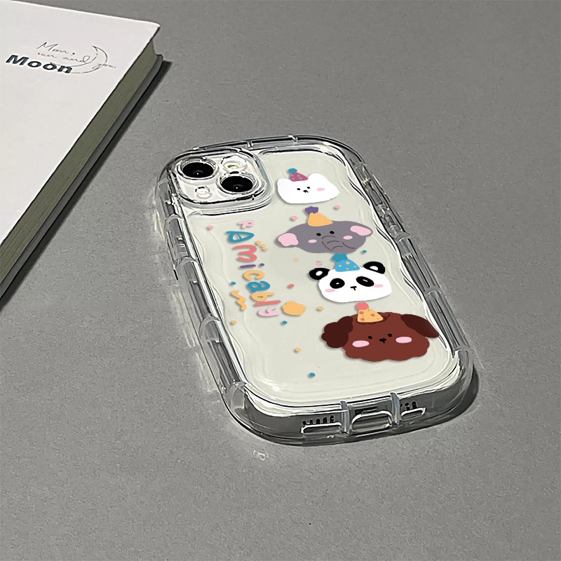 Ốp Điện Thoại Silicone Mềm Trong Suốt Chống Sốc In Hình Động Vật Dễ Thương Cho IPhone 14 13 12 11 Pro Max XS X XR 8 + 7 Plus