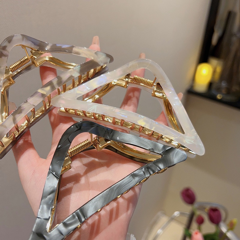 Kẹp Tóc Hình Tam Giác Cỡ Lớn Phong Cách Hàn Quốc Cho Nữ