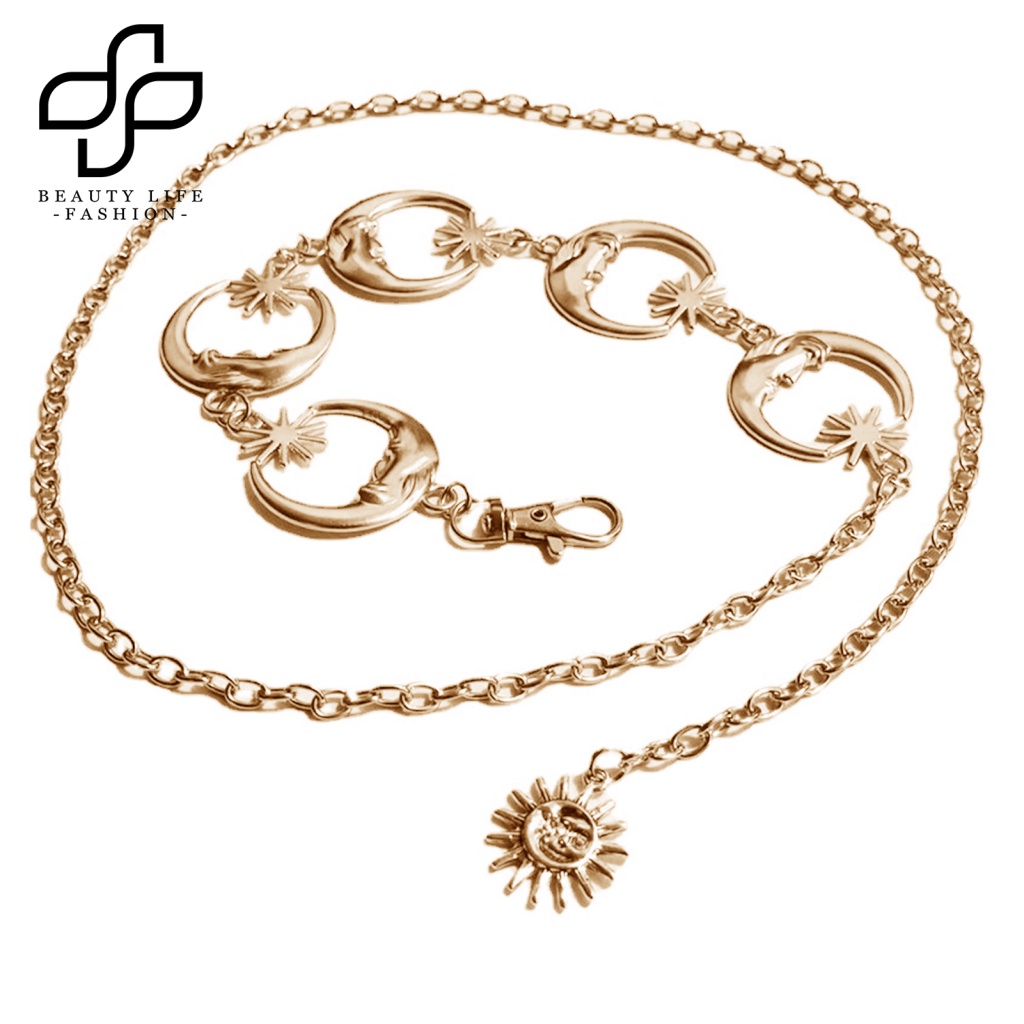 Dây Xích Đeo Hông Hình Trăng Sao Phong Cách Punk Hip Hop Nhỏ Gọn Lâu Trôi