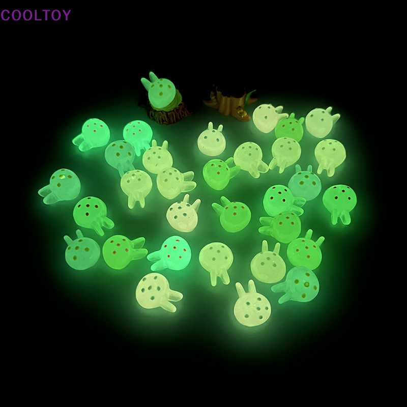 Cooltoy Set 5 Phụ Kiện Trang Trí Điện Thoại Hình Đầu Thỏ Dạ Quang Nhiều Màu Sắc DIY