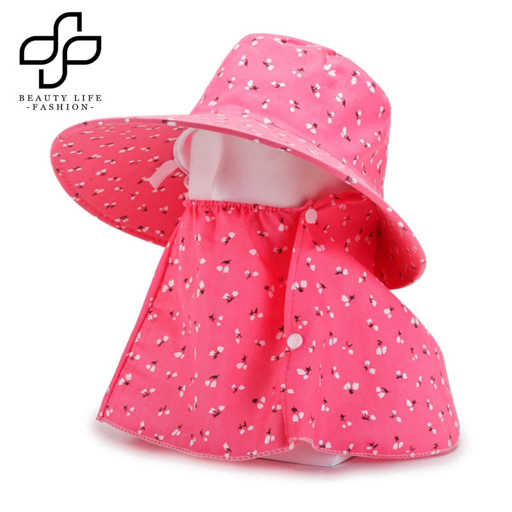 Nón Bucket Rộng Vành Chất Liệu Cotton In Họa Tiết Hoa Thời Trang Cho Nữ