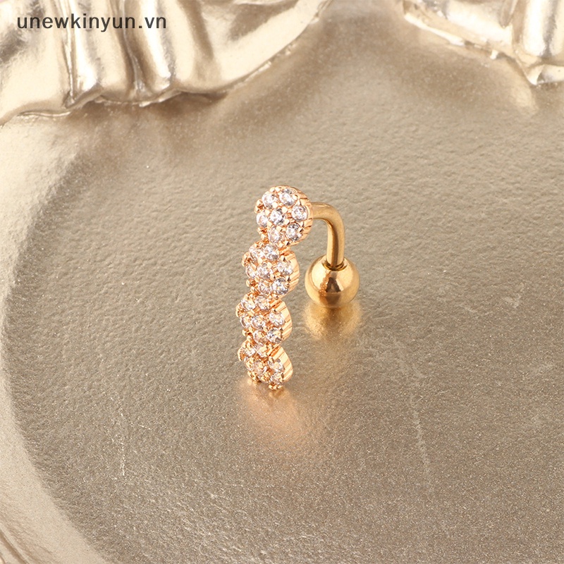 Khuyên Rốn Bằng Thép Không Gỉ Hình Hoa Đính Đá Thời Trang Cho Nữ