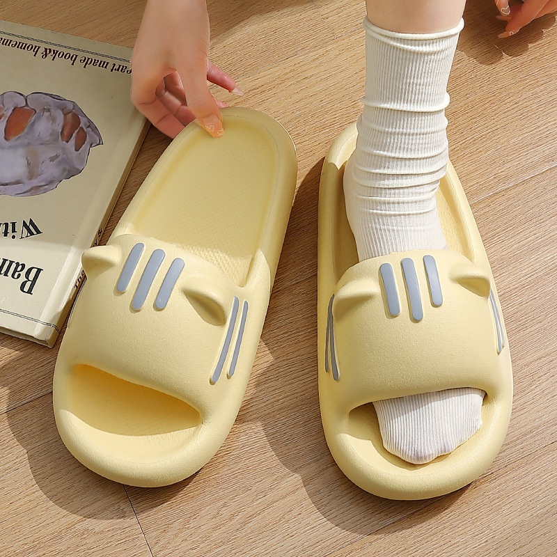 Giày Sandal Đế Cao 3cm Chống Trượt Hình Tai Mèo Ba Màu Sắc Dành Cho Nam Và Nữ