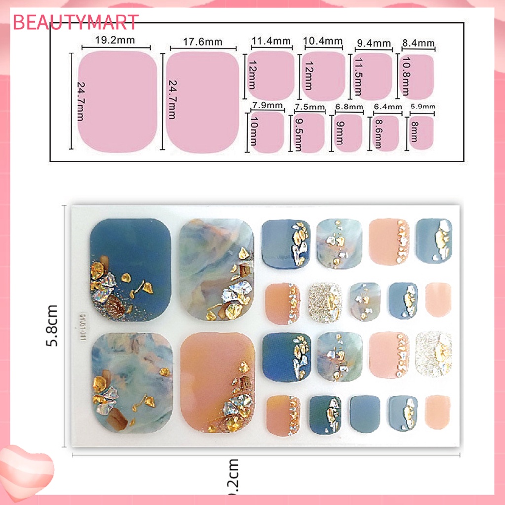 1 Bộ Miếng Dán Móng Chân Chống Nước Tự Dính Dành Cho Nữ