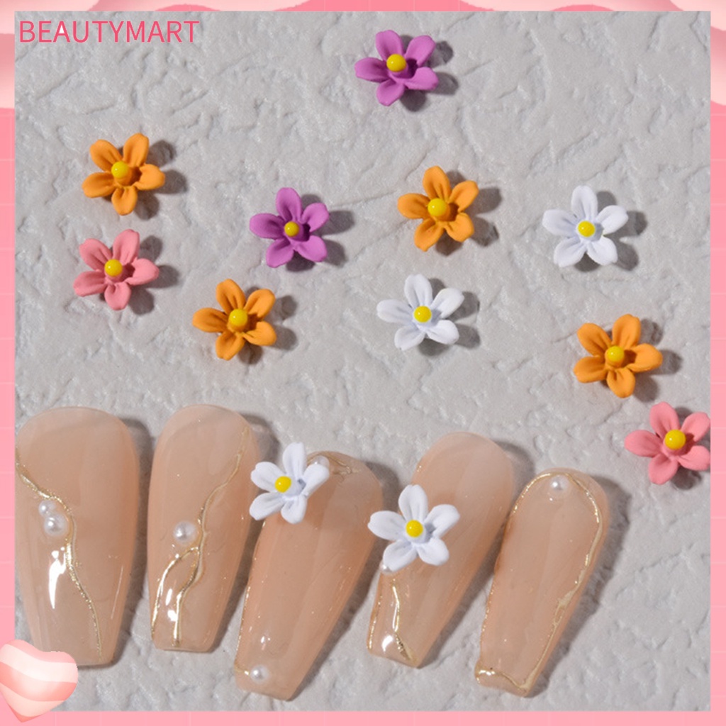 Bộ 5 Phụ Kiện Trang Trí Móng Tay Hình Hoa 3D Bằng Hợp Kim Đa Năng Quyến Rũ Dành Cho Nữ