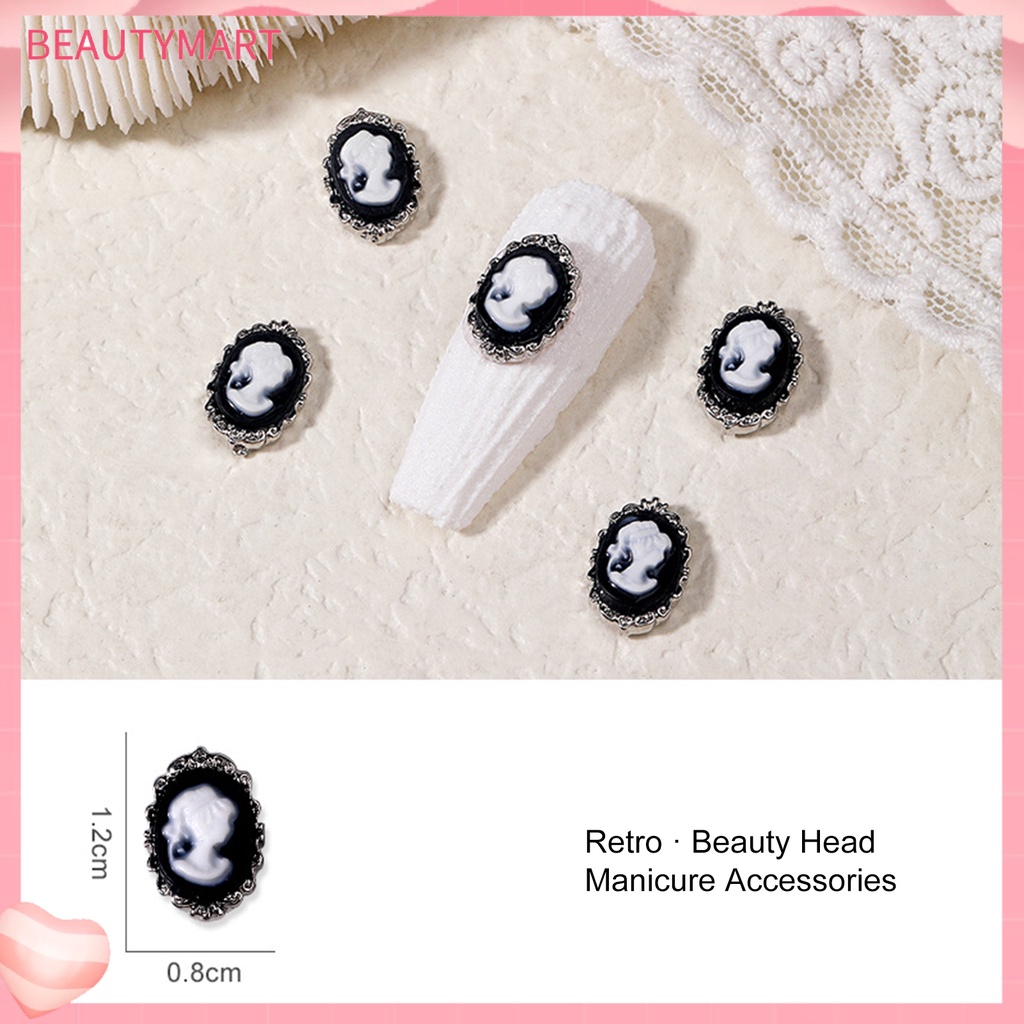 Bộ 10 Phụ Kiện Trang Trí Móng Tay Nghệ Thuật Ba Chiều Bằng Hợp Kim Phong Cách Ba Chiều Vintage