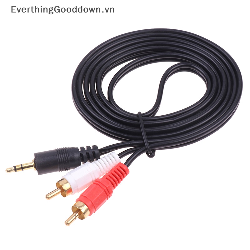 Everthingooddown 3.5mm Jack Aux Sang 2 RCA Audio Video 2RCA Cho PC DVD TV VCR