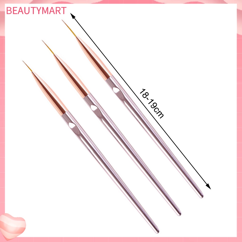 Set 3 Cọ Vẽ Trang Trí Móng Tay Nghệ Thuật Không Biến Dạng Không Gây Nhờn Chuyên Dụng Cho Salon