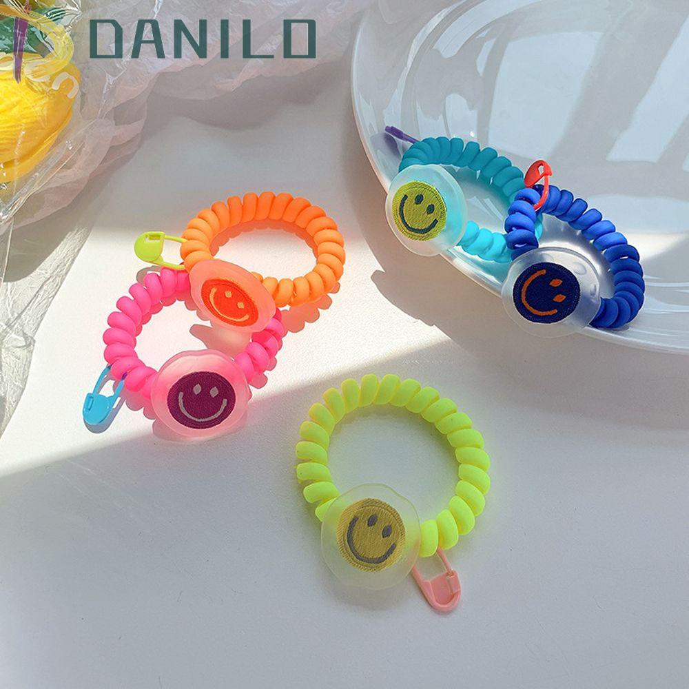 Danielo Dây Buộc Tóc Cao Su Hình Mặt Cười Phong Cách Hàn Quốc Ngọt Ngào