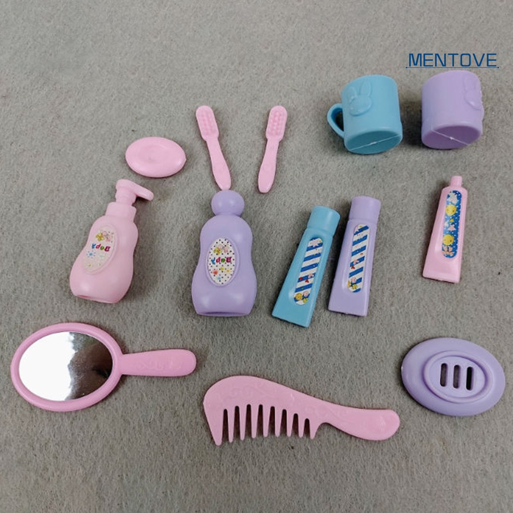 Set 13 Bàn Chải + Kem Đánh Răng Đồ Chơi Dễ Thương Cho Nhà Búp Bê