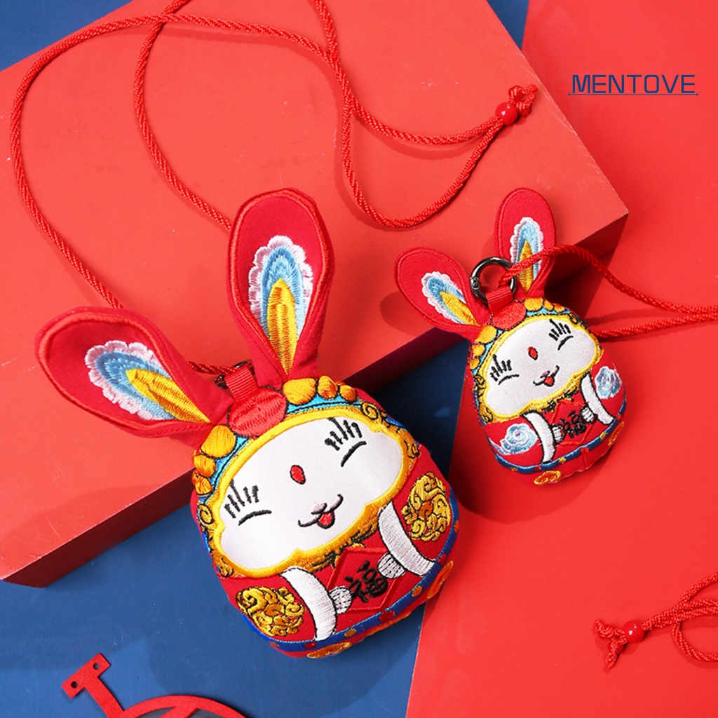 Đồ chơi nhồi bông Vải Mềm Thêu Hình Thỏ Phong Cách Trung Hoa 2023