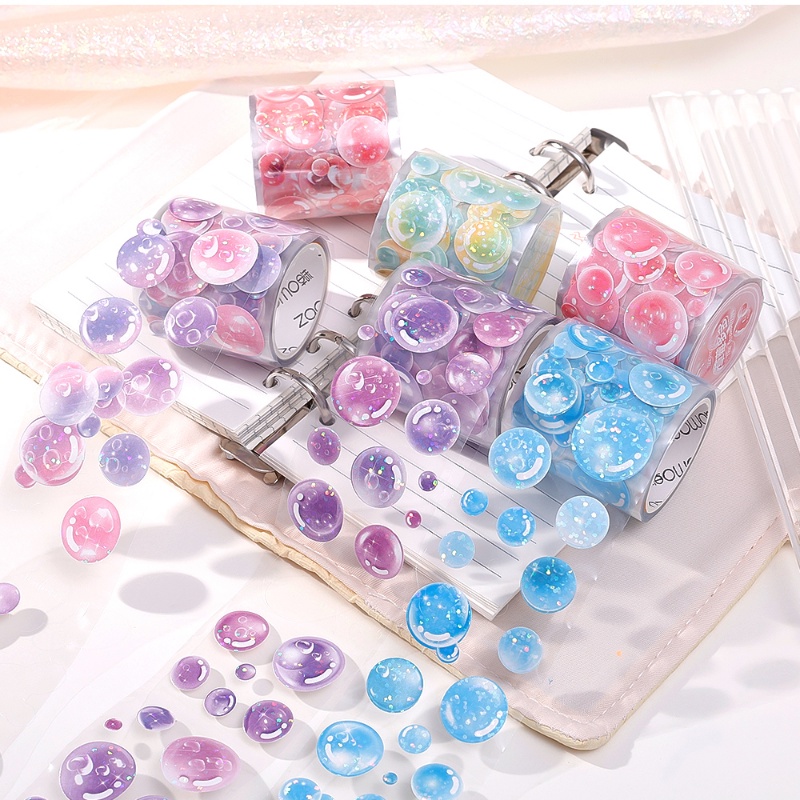 Băng Keo Dán Hình Tròn Nhiều Màu Sắc Trang Trí Sổ Tay DIY