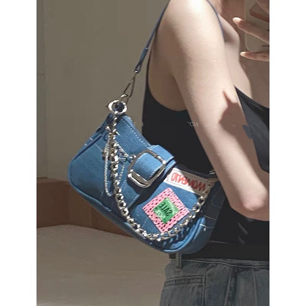 Túi Xách Đeo Vai Chất Liệu Denim Phong Cách Thời Trang Mới 2023 Cho Nữ