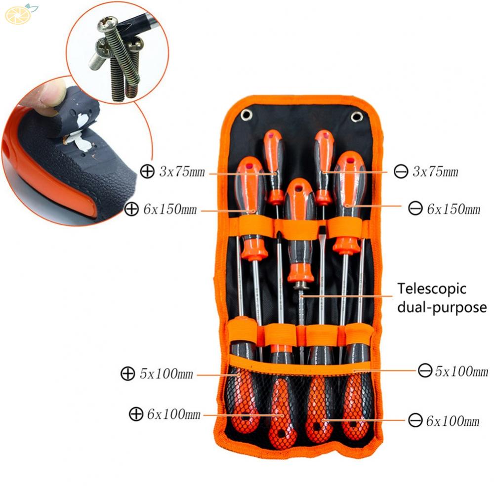 【VARSTR】Cross Screwdriver Durable Extended Screwdriver Rubber Handle Alloy Steel