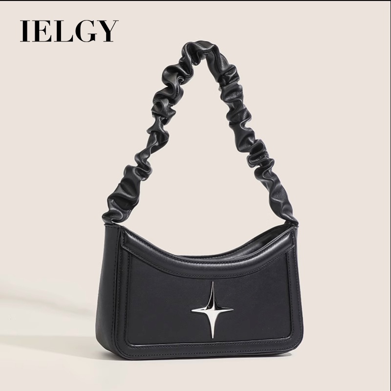 Ielgyfrench Túi Đen Đeo Vai Xếp Ly Ngôi Sao Phong Cách Ins Phổ Biến Cho Năm nay