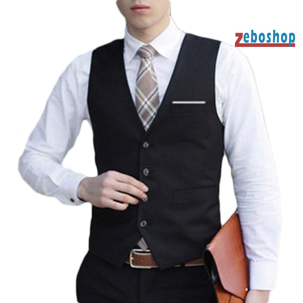 Áo Ghi Lê Không Tay Cổ V 4 Nút Thời Trang Nam Lịch Lãm