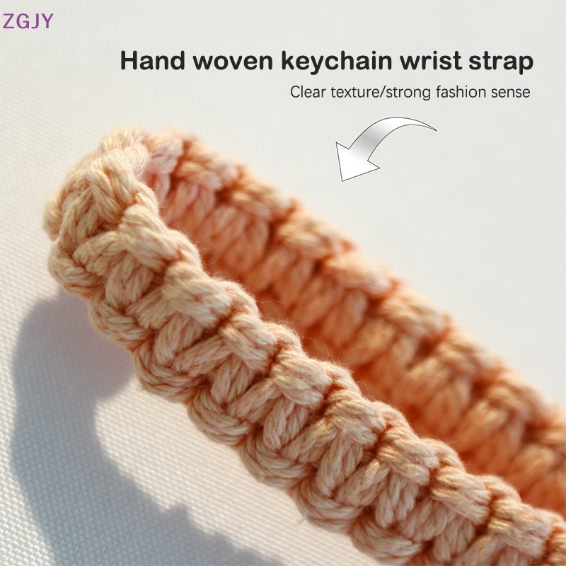 Móc Khóa Macrame Dây Cotton Bện Đính Đá Nham Thạch Phong Cách Boho Sáng Tạo Dành Cho Nữ Mới