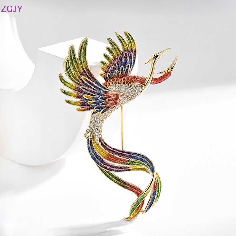 Ghim Cài Áo Hình Chim Phượng Hoàng Tráng Men Phong Cách Vintage Thời Trang Cho Nam Và Nữ Mới