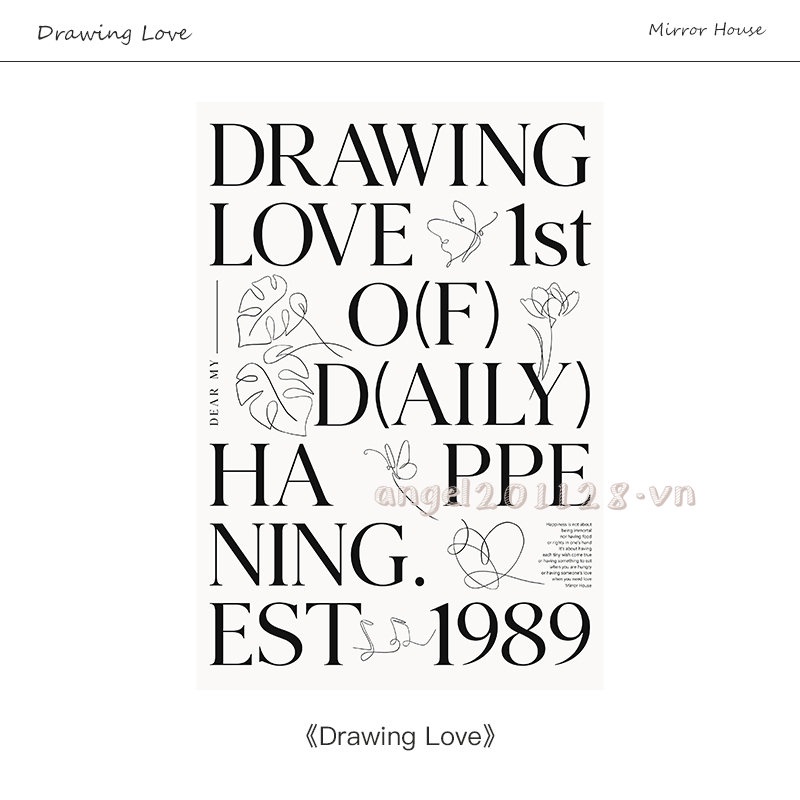 Tranh Vẽ Chữ Tiếng Anh Trắng Đen Treo Tường Trang Trí Phòng Khách