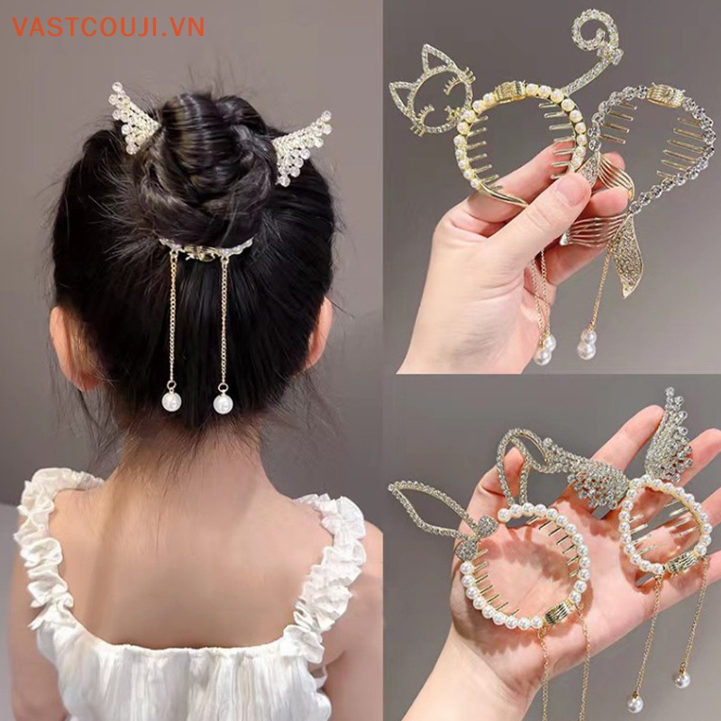 Kẹp Tóc Đuôi Ngựa Đính Đá Thanh Lịch Cho Nữ
