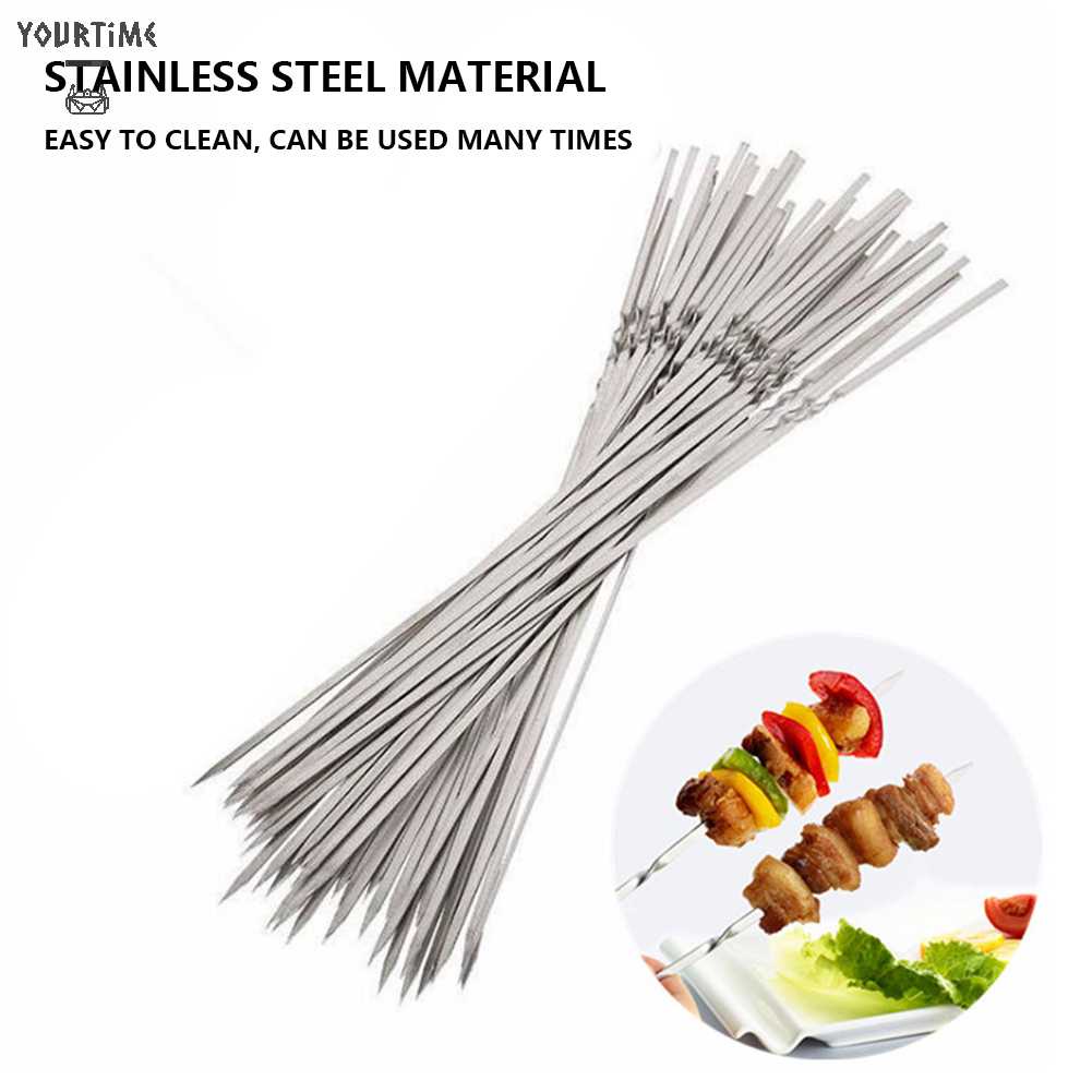 Bộ 20 Xiên Nướng BBQ Bằng Thép Không Gỉ Tái Sử Dụng Được