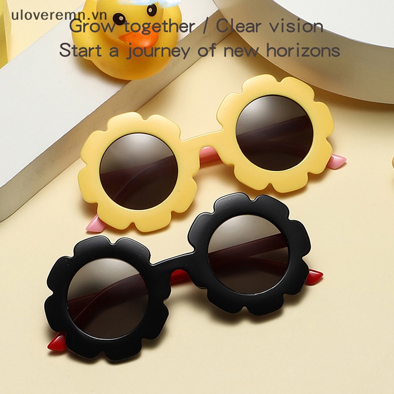 Kính Mát Tròn Chống Tia UV400 Hình Hoa Hướng Dương Dễ Thương Cho Bé
