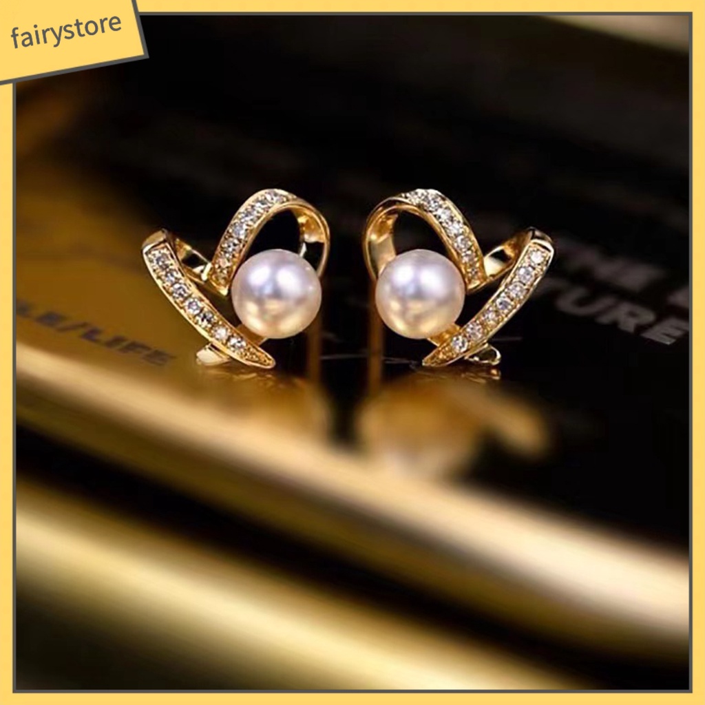 1 Đôi Bông Tai Hình Trái Tim Nạm Đá Lấp Lánh Thời Trang