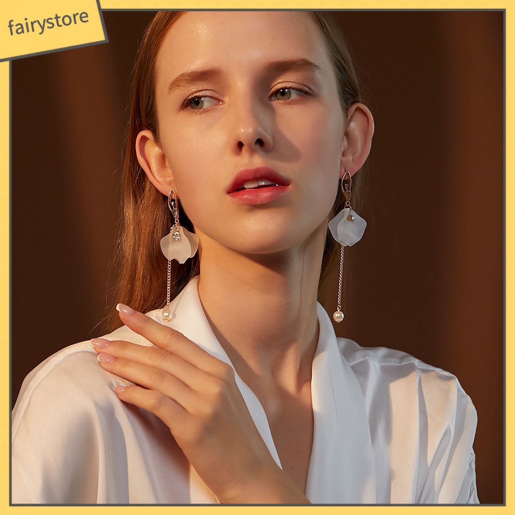 1 Đôi Bông Tai Tua Rua Hình Hoa Pha Lê Không Gây Dị Ứng Handmade Thời Trang Cho Nữ