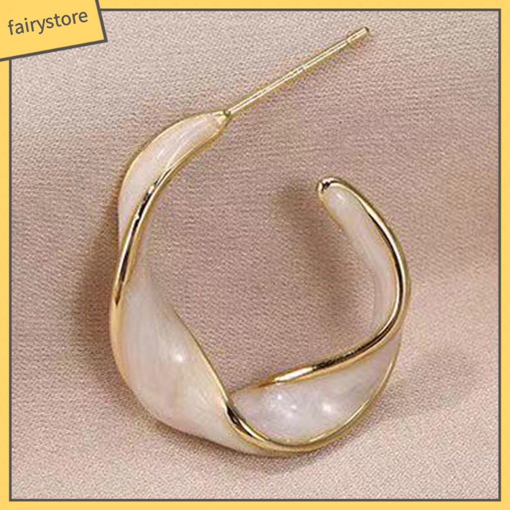 1 Đôi Bông Tai Kim Loại Xoắn Phong Cách Retro Thời Trang Dành Cho Nữ