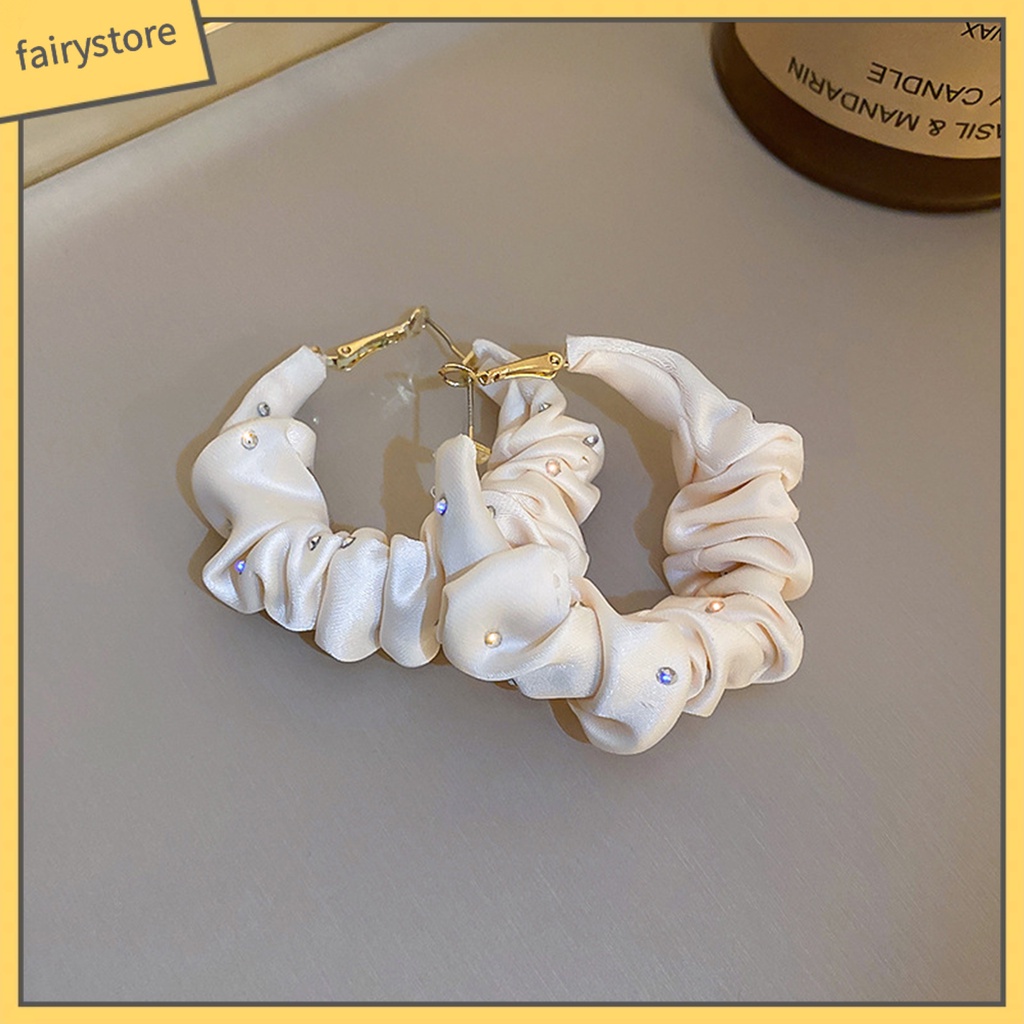 1 Đôi Bông Tai Hình Chữ C Đính Đá Lấp Lánh Thời Trang Dành Cho Nữ