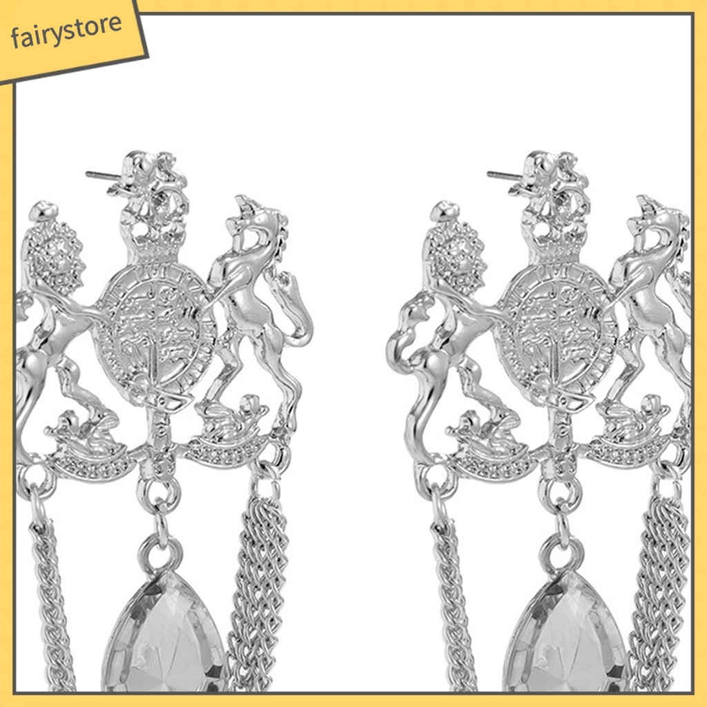 1 Đôi Bông Tai Đính Đá Sáng Bóng Phong Cách Cổ Điển Thời Trang Dành Cho Nữ