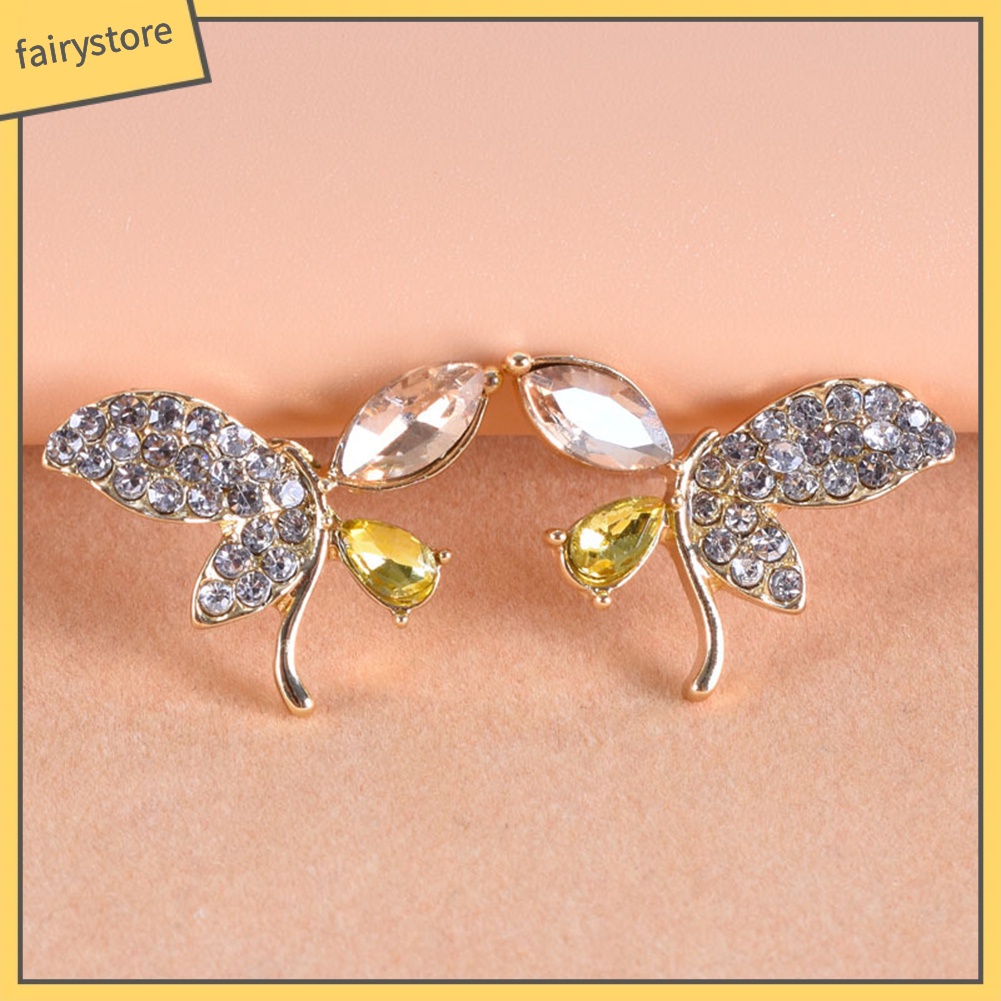 Bông Tai Hình Bướm Đính Đá Ngọt Ngào Thời Trang Dành Cho Nữ