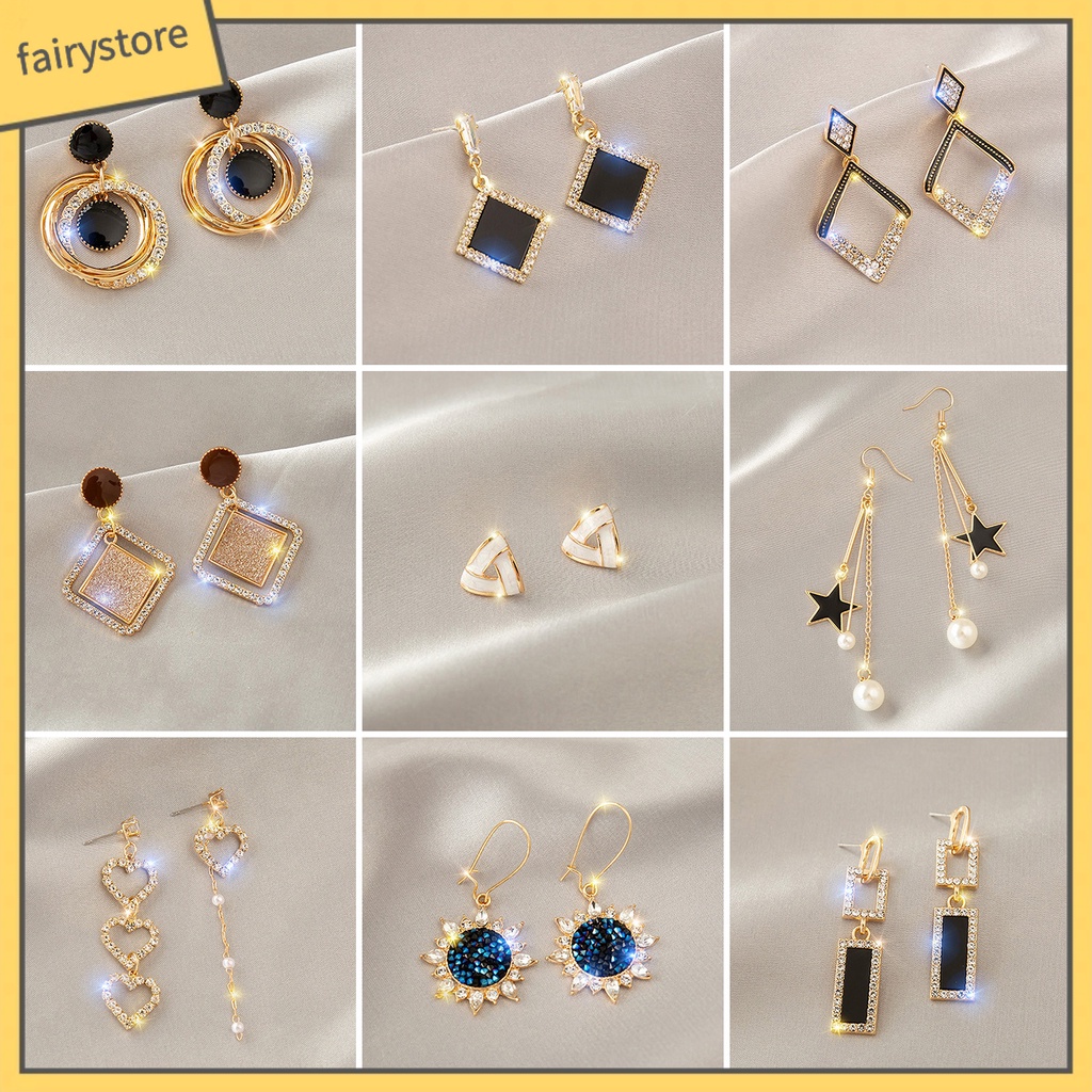 1 Đôi Bông Tai Hình Trái Tim Đính Ngọc Trai Giả Phong Cách Hàn Quốc