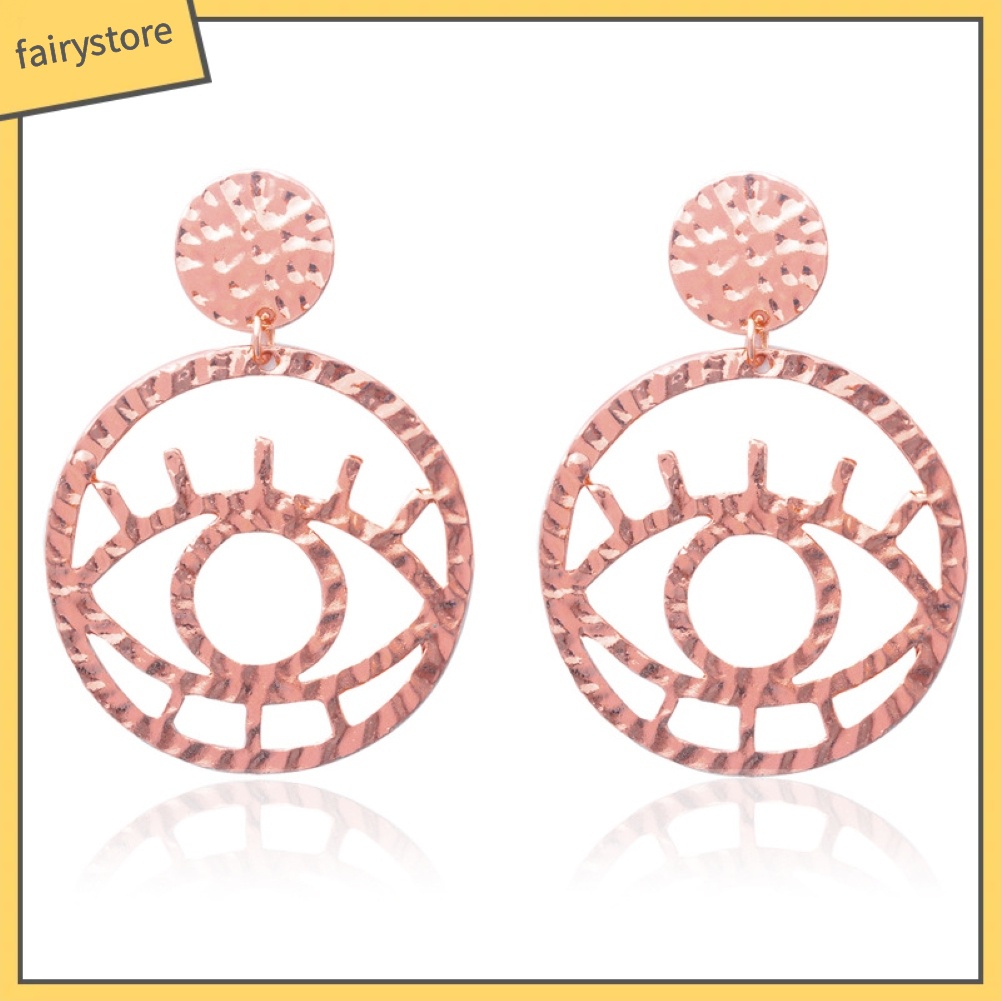 Bông Tai Hình Đôi Mắt Thiết Kế Đục Lỗ Thời Trang Cho Nữ