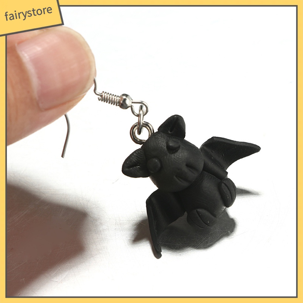 Bông Tai Dạng Móc Hình Thú Hoạt Hình 3D Bằng Đất Sét Polymer Dễ Thương Cho Nữ