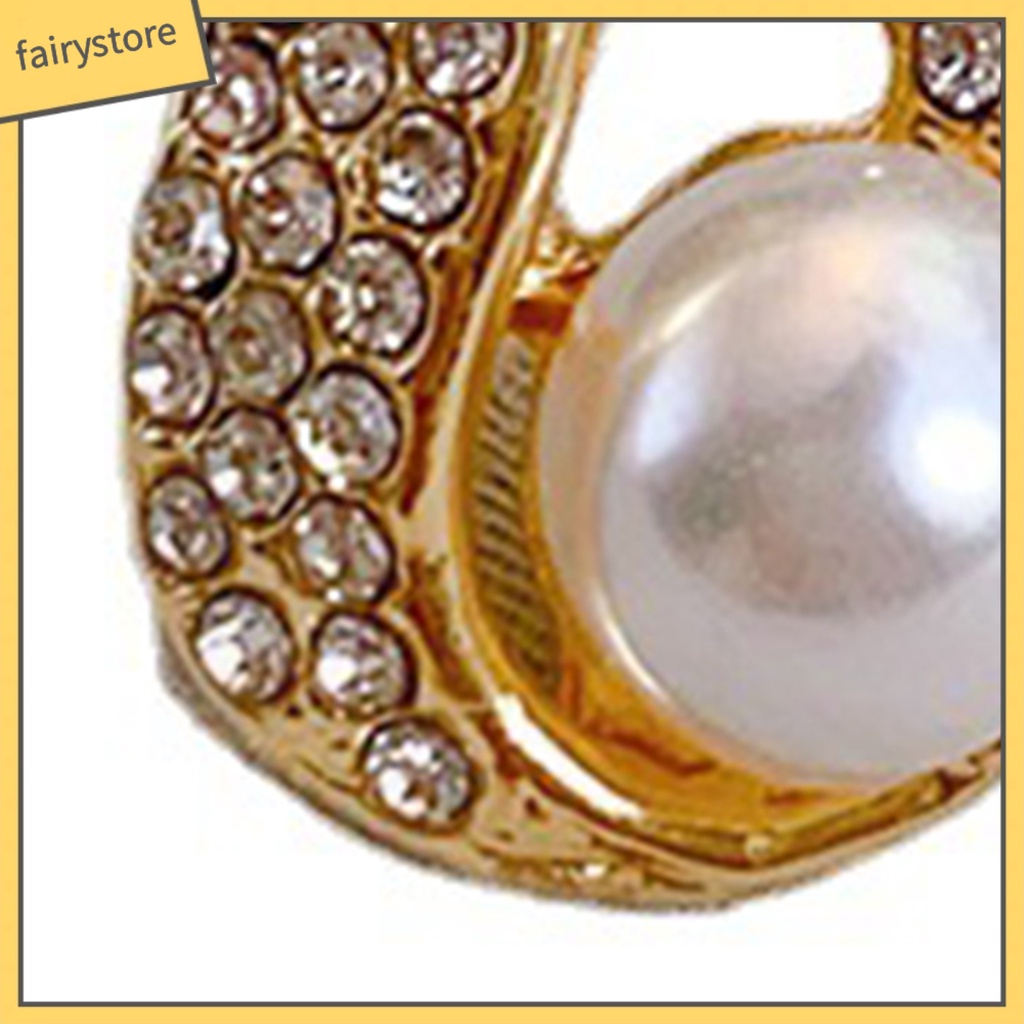 [FRO] 1 Cặp Bông Tai Hình Giọt Nước Đính Ngọc Trai Giả Mạ Điện Trang Trí Bắt Mắt Sang Trọng Không Dễ Rỉ Sét