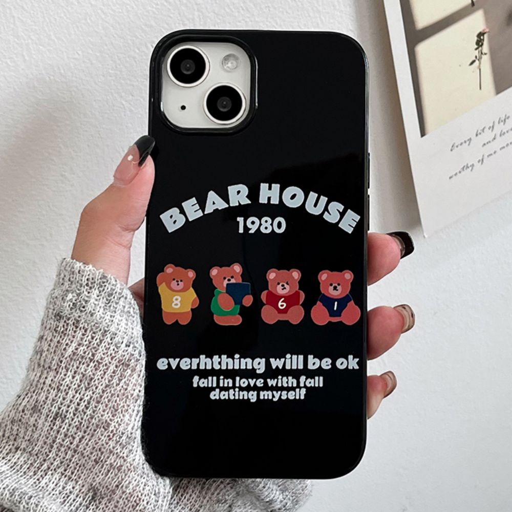 Ốp Điện Thoại TPU Mềm Siêu Mỏng Hình Gấu Cho IPhone 11 14 13 12 Pro Max XS XR 7 8 Plus