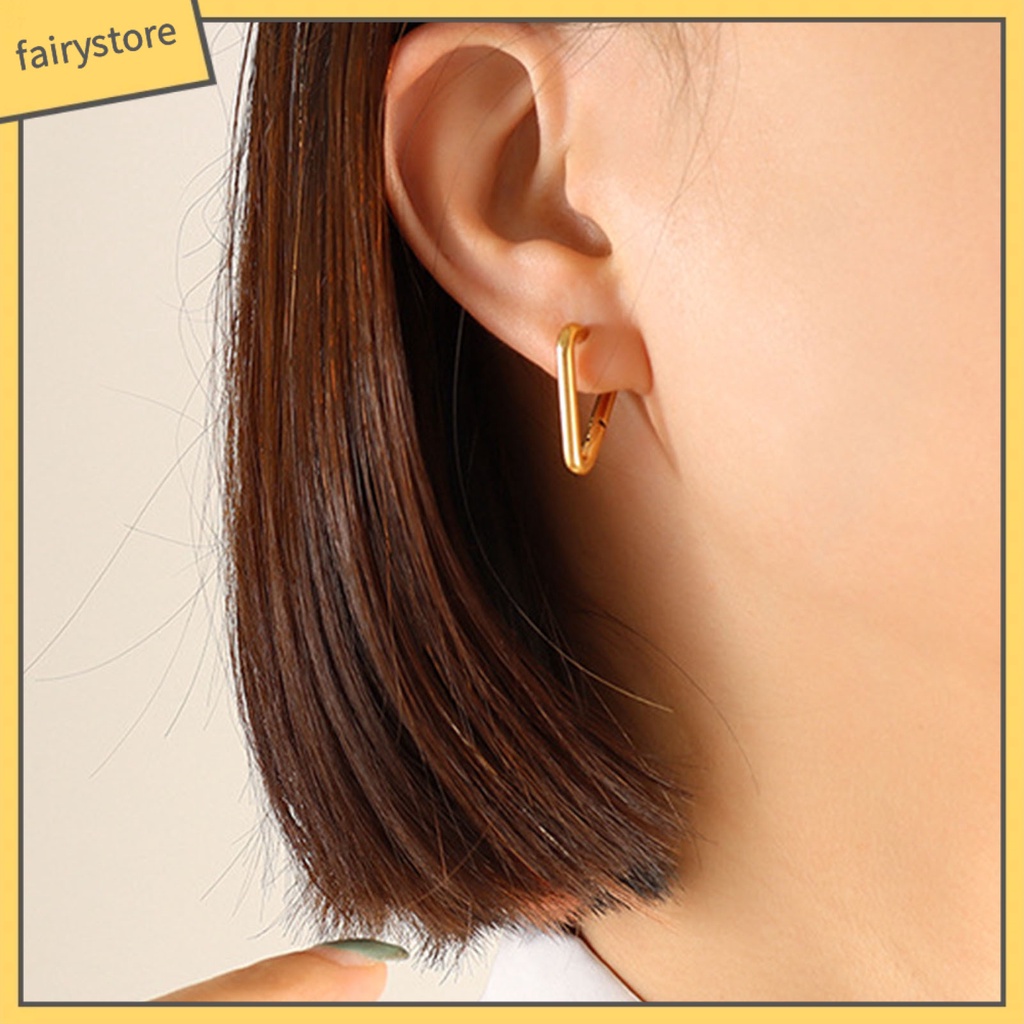 1 Đôi Bông Tai Thép Titan Hình Học Nhiều Hình Dạng Thời Trang Dành Cho Nữ