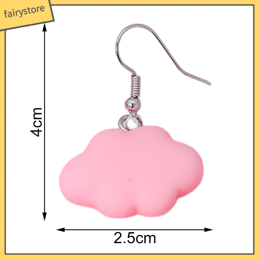 1 Đôi Bông Tai Hình Đám Mây Hoạt Hình Màu Kẹo Ngọt