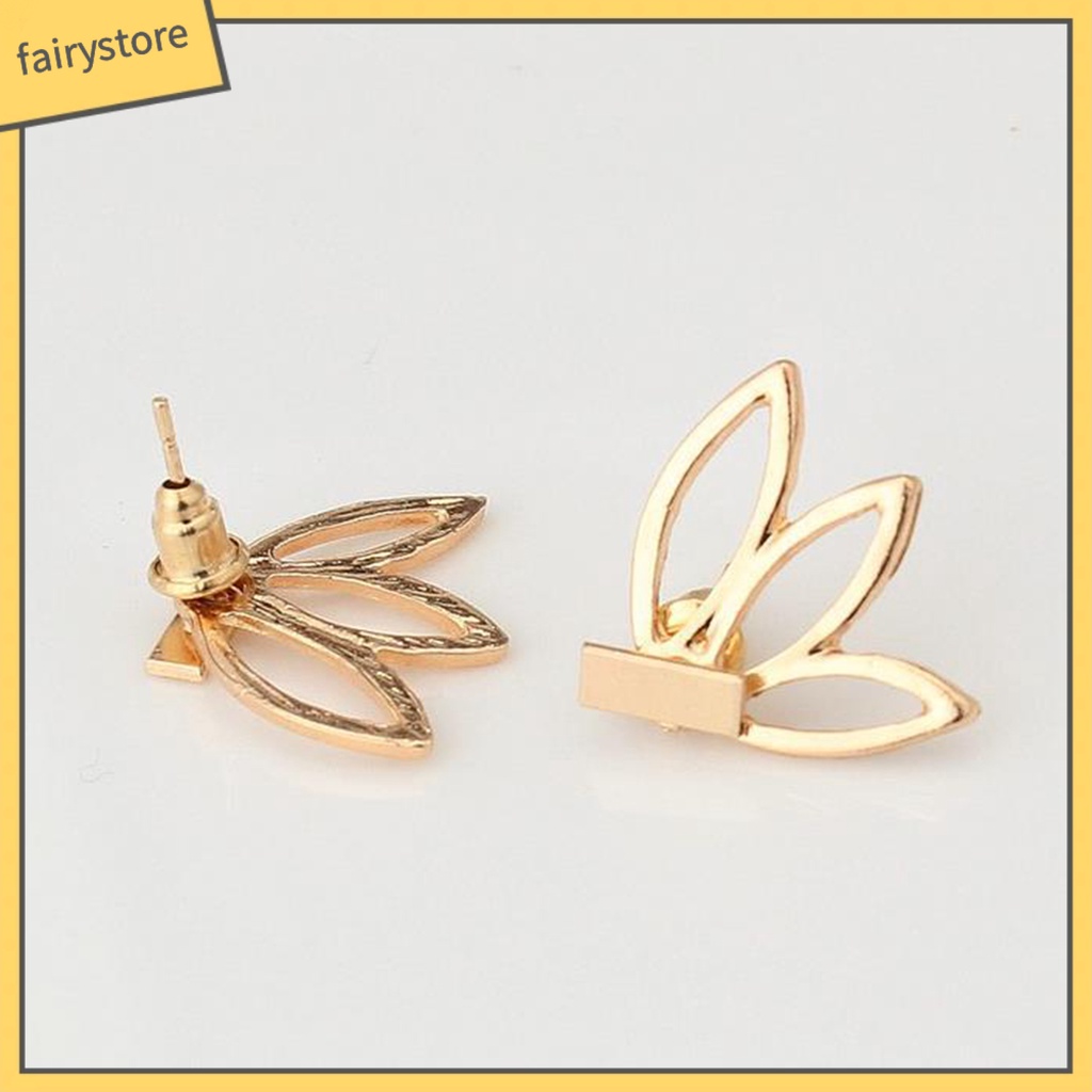 Bông Tai Hợp Kim Hình Hoa Sen Rỗng Thanh Lịch Sáng Tạo Cho Nữ